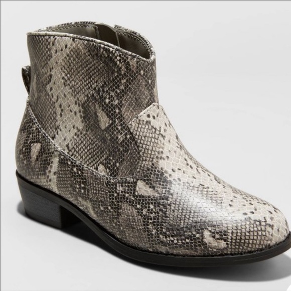Girls Side zip western multi grey boots size 3 - Picture 1 of 7